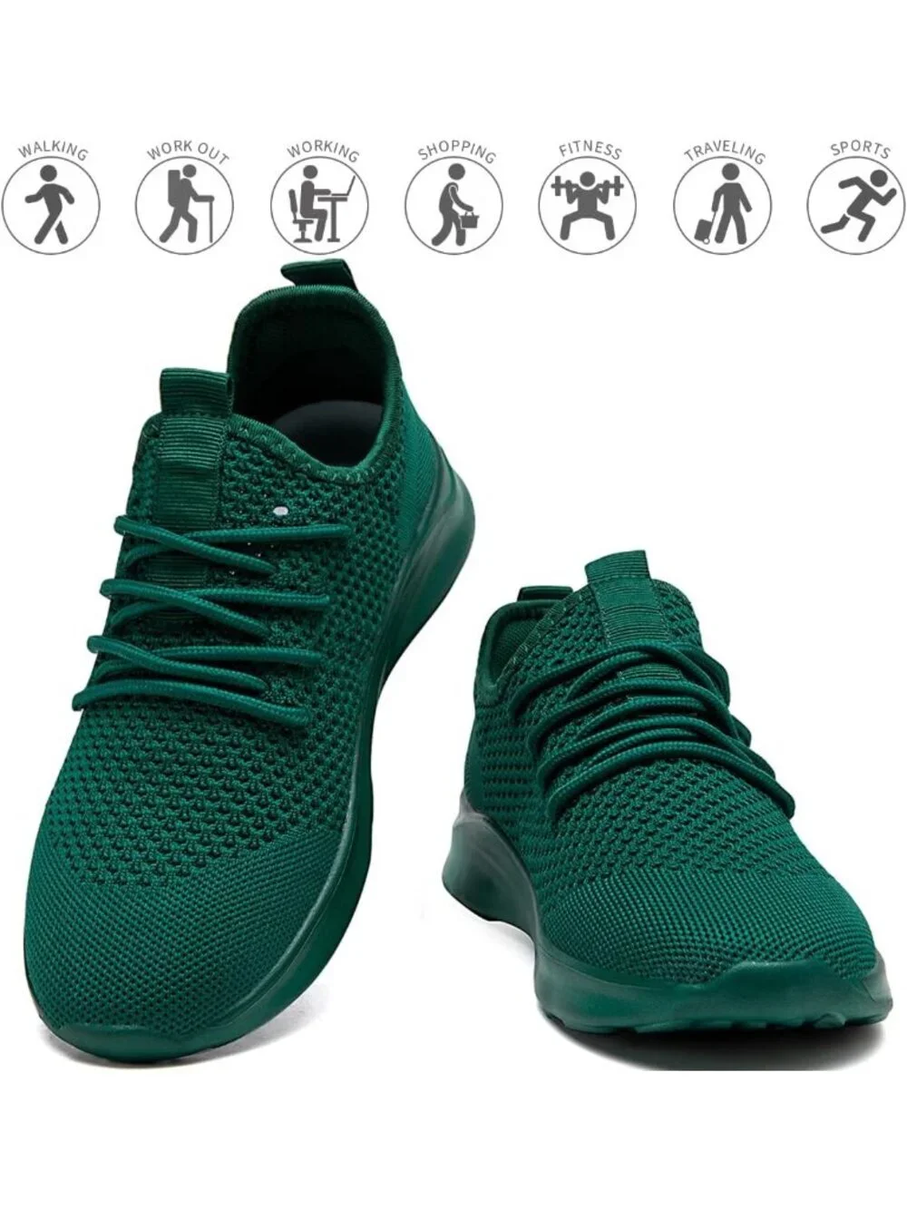 Men's Green Running Shoes Sneakers Tennis Fitness Athletic Shoes Non Slip Shoes